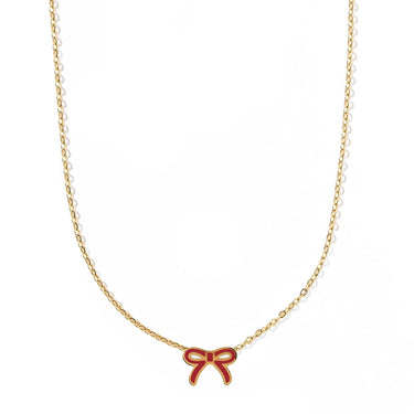 Linny Co - Sadie Bow Maroon Necklace