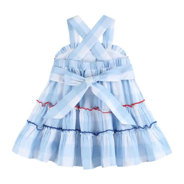 Lil Cactus - Blue Gingham Layered Sundress