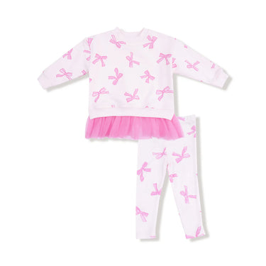 Angel Dear - Sweatshirt With Tulle Ruffle and Ribbed Legging