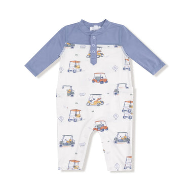 Angel Dear - Romper w/ Contrast Sleeves - Zooming Golf Carts