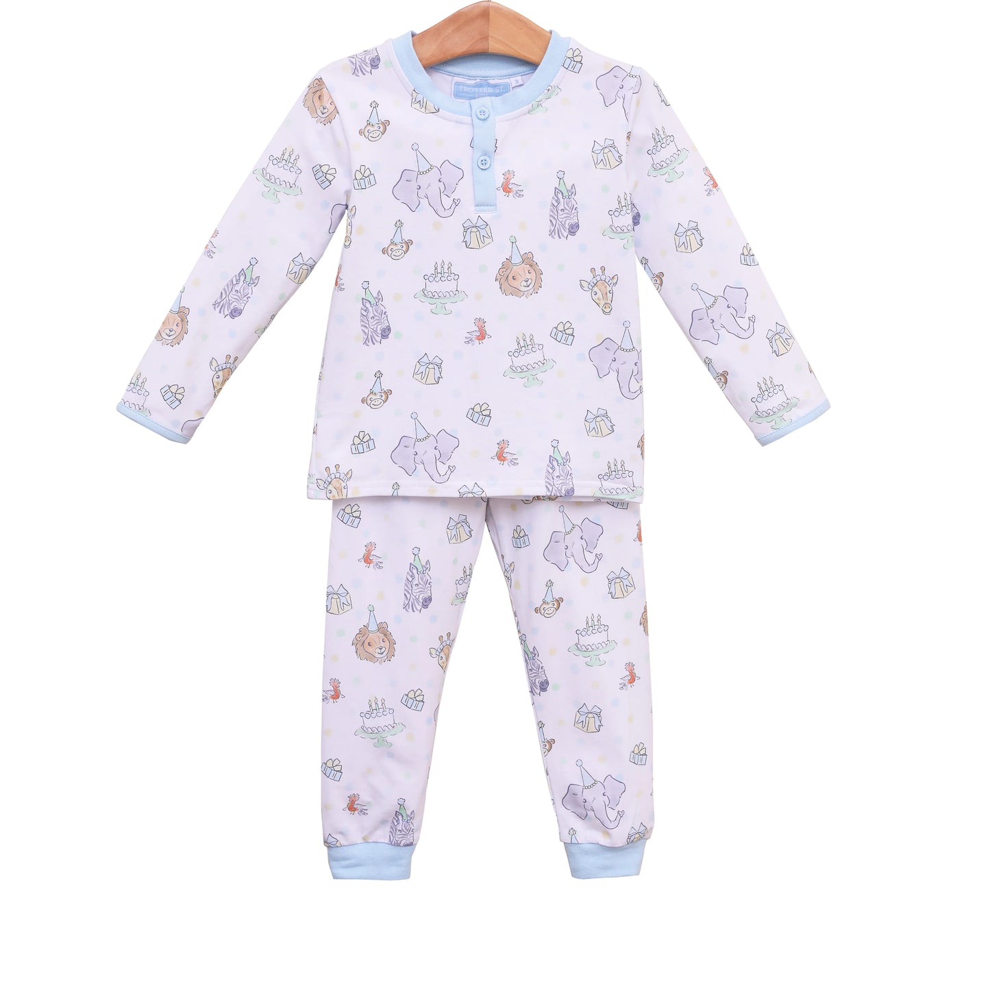 Trotter Street - Party Animals Pants Set - Light Blue