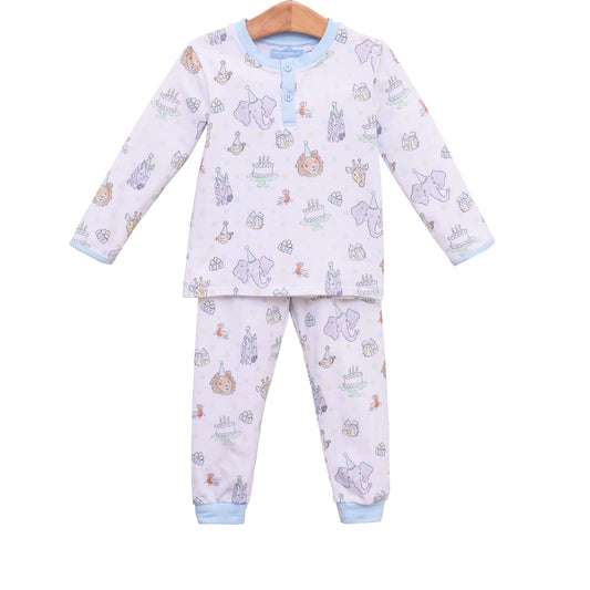 Trotter Street - Party Animals Pants Set - Light Blue