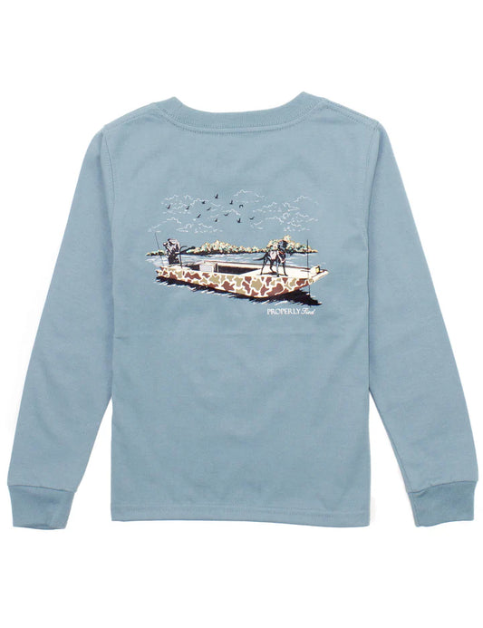 Properly Tied - Baby & Boys Boat Ride LS - Steel Blue