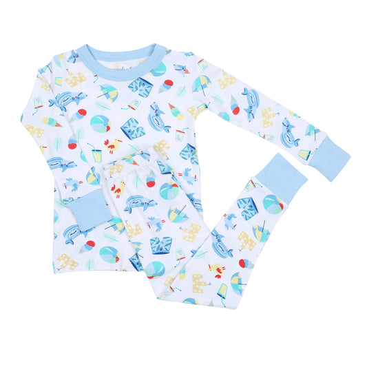 Magnolia Baby - Beach Party Long Pajamas - Blue