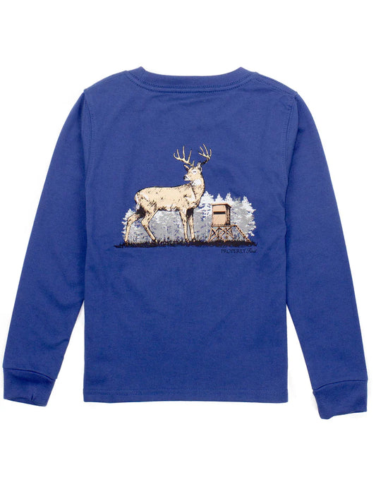 Properly Tied - Baby & Boys Deer Season LS - River Blue