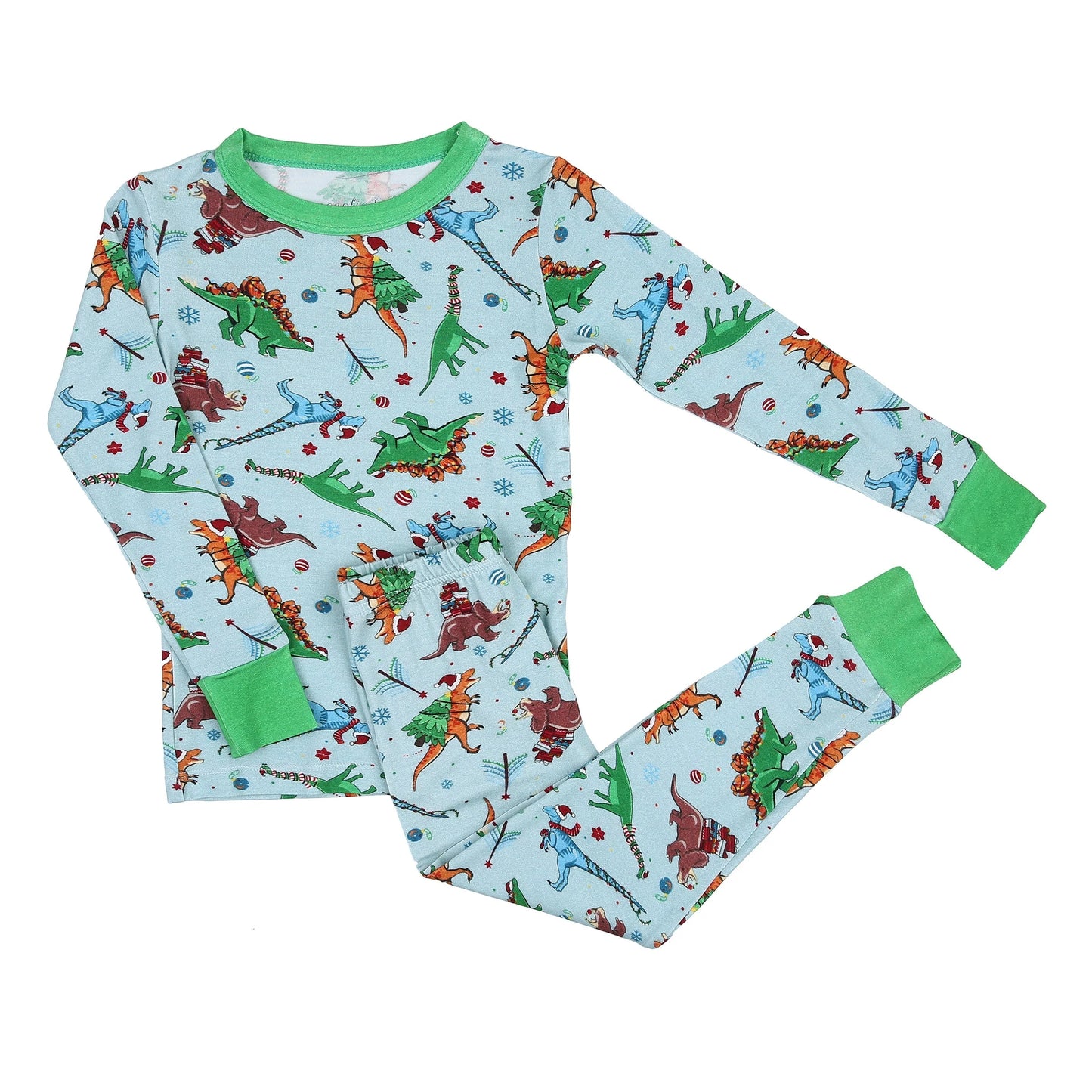 Magnolia Baby - Dino Christmas Long Pajamas