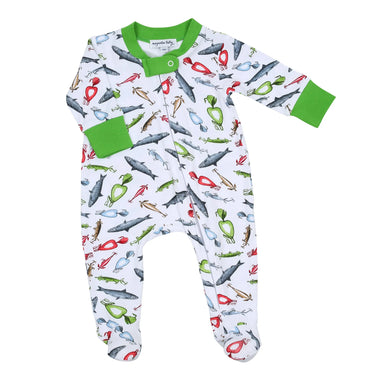 Magnolia Baby - Good Catch! Printed Zipper Footie
