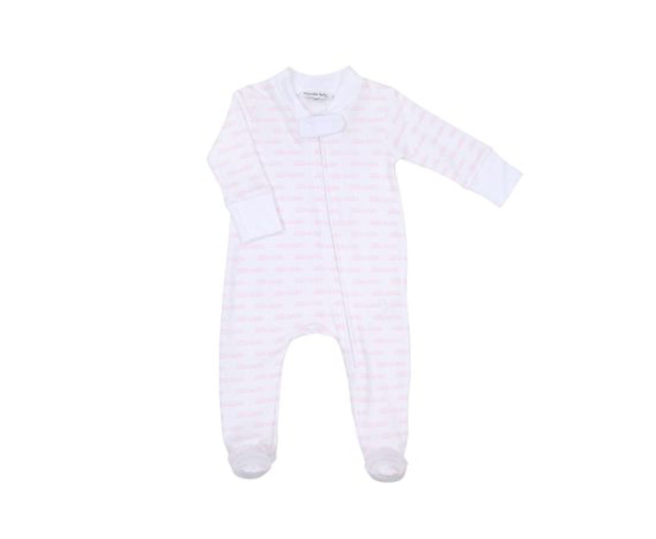 Magnolia Baby - Little Sister Printed Zipper Footie