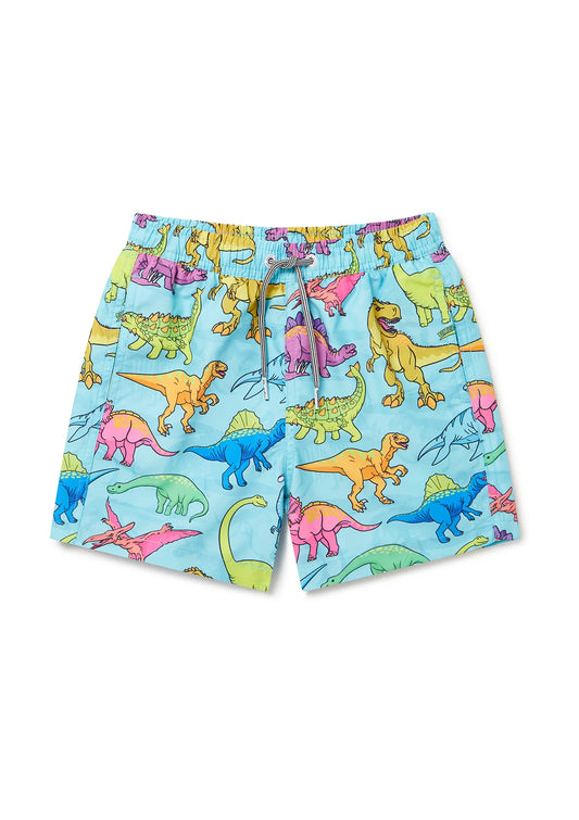 Boardies - Vibrant Dino Blue  Kids Swim Shorts