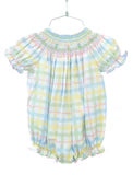 Ruth & Ralph - Pastel Smocked Easter Plaid Birdie Bubble