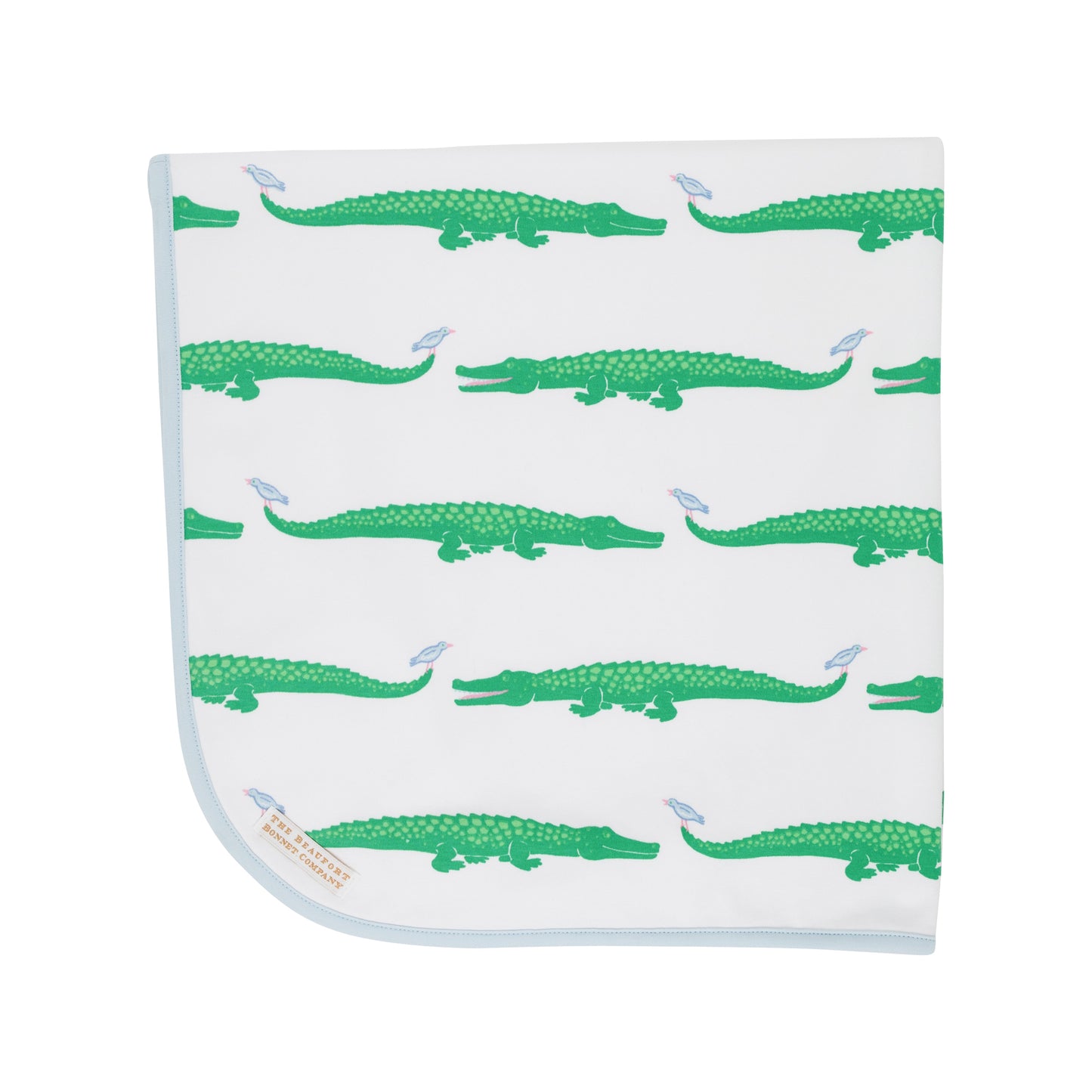 The Beaufort Bonnet -  Baby Buggy Blanket Gator Pond Pals With Buckhead Blue