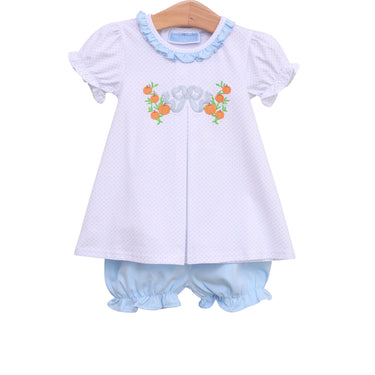 Trotter Street - Pumpkin Embroidery Bloomer Set