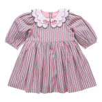 Pink Chicken - Girls Darcy Dress Pink and Green Stripe