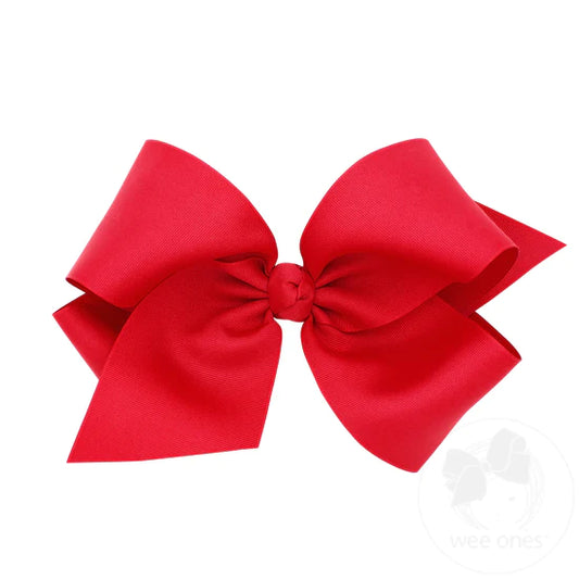 Wee Ones - Colossal Grosgrain Basic Bow W/Knot - Red