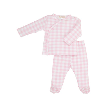 The Beaufort Bonnet - Cameron Cross-Front Set Palm Beach Pink Gingham