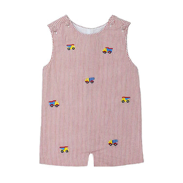 Zuccini Kids - Construction Ashton Shortall Red Stripe Seersucker