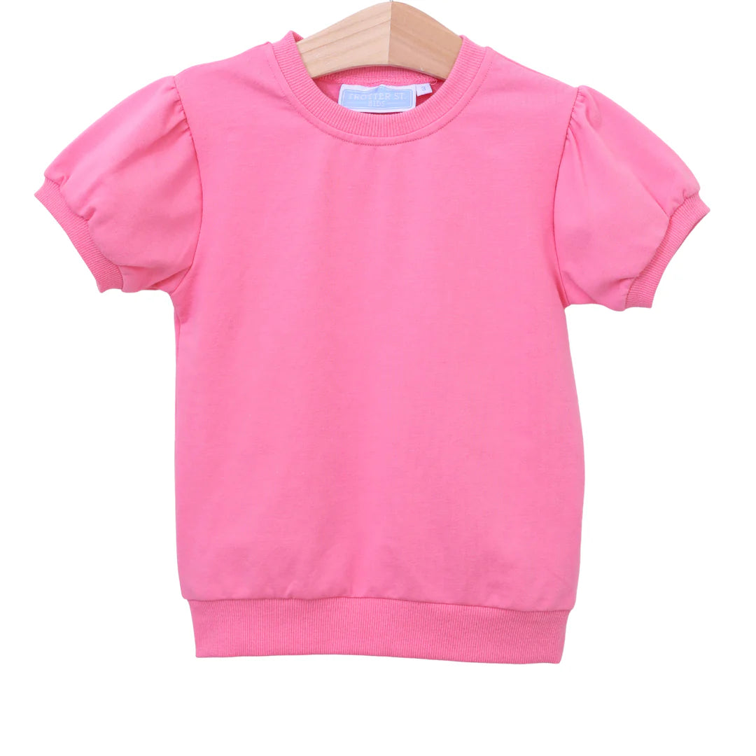 Trotter Street - Landry Puff Sleeve Top- Pink