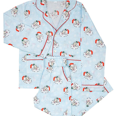 Smockingbird - Blue Vintage Santa Pajama Set