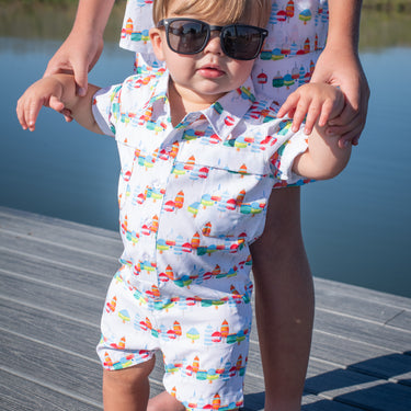 Blue Quail - Buoys Short Sleeve Romper