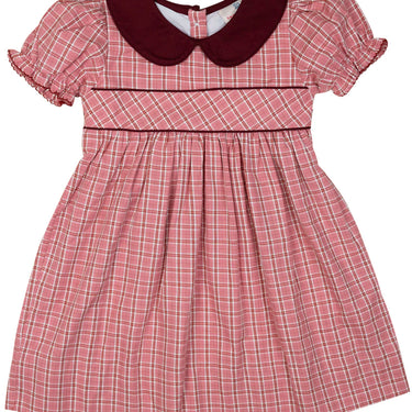 Smockingbird - Pink and Maroon Tartan Dress