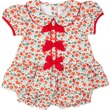 Smockingbird - Holiday Floral Bow Bloomer Set