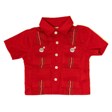 Boots and Bows - Boys Santa Guayabera