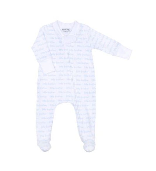 Magnolia Baby - Little Brother Printed Zipper Footie