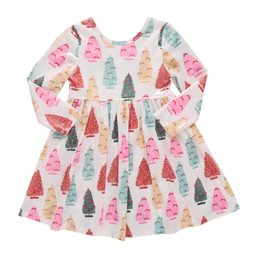 Pink Chicken - Girls Lame Steph Dress Bottle Brush Trees