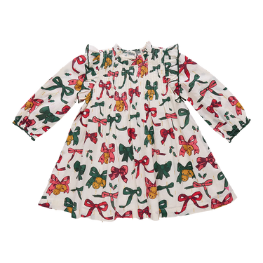 Pink Chicken - Girls Jaipur Dress Christmas Bows and Bells