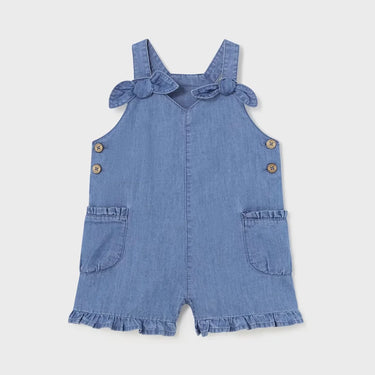 MAYORAL 1840 DENIM RUFFLE ROMPER