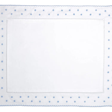 DS Linens - Sweet Dreams - Blue Polka Dot Picot