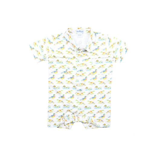 Blue Quail  -  Ducks Short Sleeve Romper