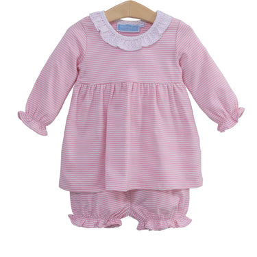 Trotter Street - Georgia Bloomer Set - Light Pink Stripe