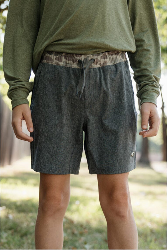 Burlebo - Youth Everyday Short - Grizzly Grey - Deer Camo Liner