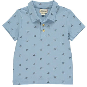 Me & Henry - Blue Henry Print Polo