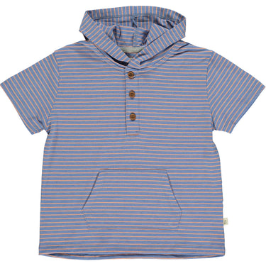 Me & Henry - Sennen Pink/Blue Stripe Hooded Top
