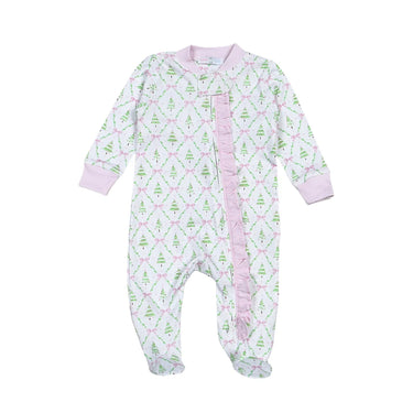 Baby Loren - Girls Holly Night Pima Zipper Footie