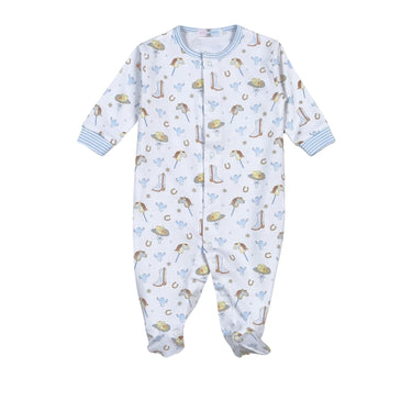 Baby Loren - Howdy Baby Blue Pima Zipper Footie