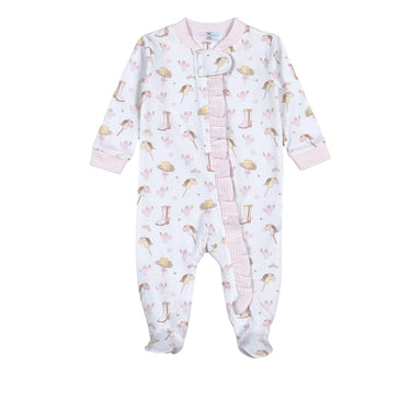 Baby Loren - Howdy Baby Pima Zipper Footie - Pink
