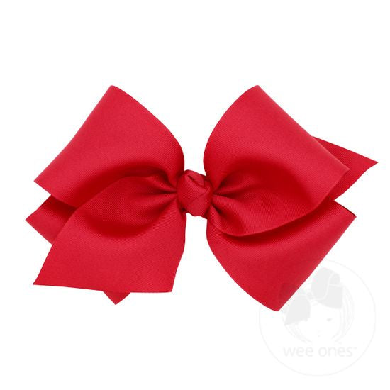 Wee Ones - Huge Grosgrain Basic Bow W/Knot - Red