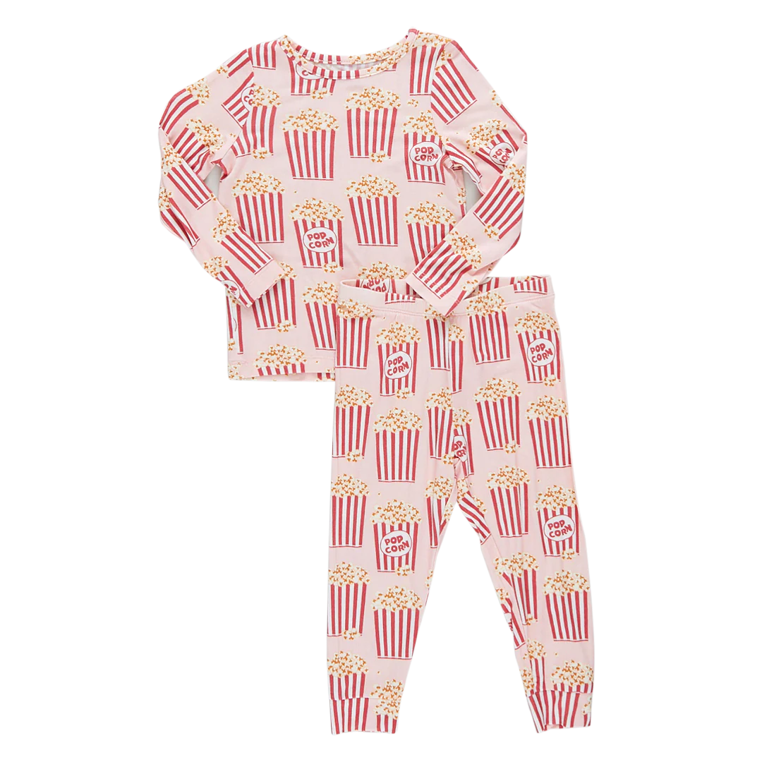 Pink Chicken - Kids Bamboo PJ Set - Pink Popcorn