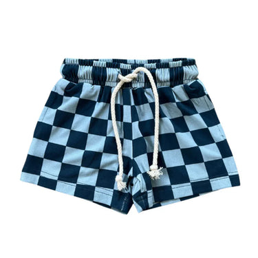 Baby Sprouts - Boy's Everyday Shorts - Checker in Navy Stardew