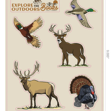 Explore the Outdoors Books - Weatherproof Hunting Sticker Sheet