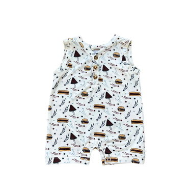 Baby Sprouts - Boy's Sleeveless Romper - Burgers N' Dogs