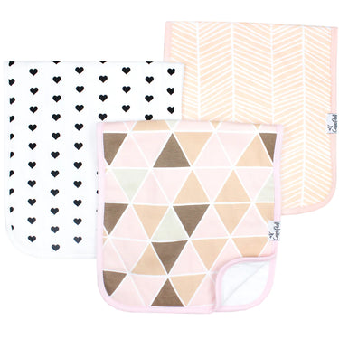 Copper Pearl -  Burp Cloth Set  (3-pack) - Blush