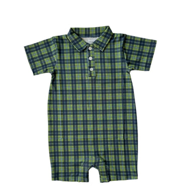 Hollis Baker - Knox Romper - Navy Plaid