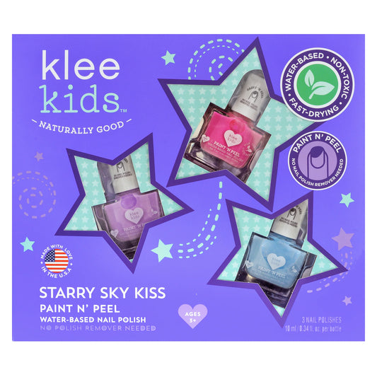 Klee Kids Nail Polish - 3 Piece Set - Starry Sky Kiss