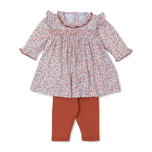 Kissy Kissy - Autumn Blossom Smocked Dress Set Mix- Toddler