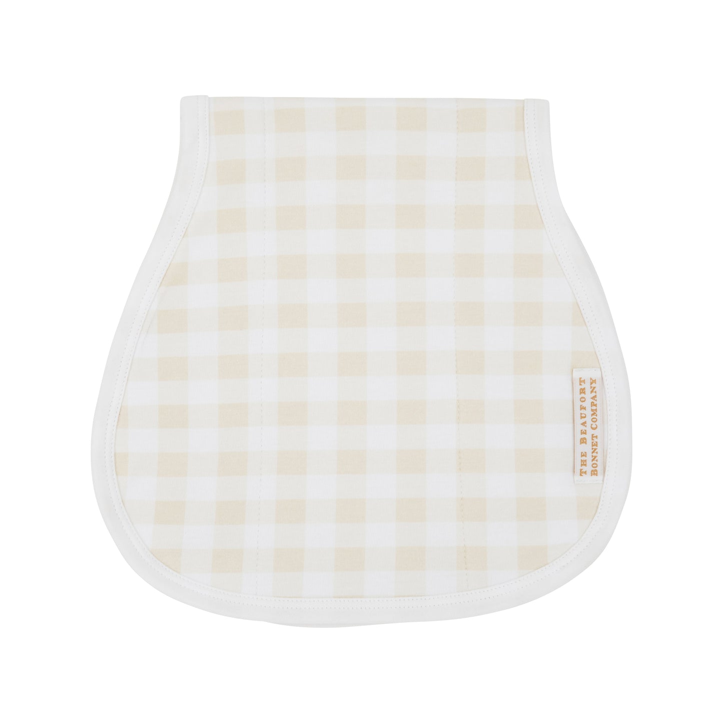 The Beaufort Bonnet - Oopsie Daisy Burp Cloth Palmetto Pearl Gingham With Worth Avenue White