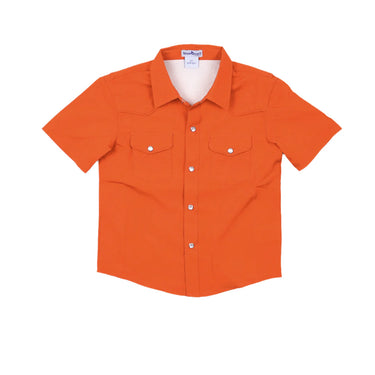 Blue Quail - Gameday Burnt Orange Pearl Snap Short Sleeve Shirt